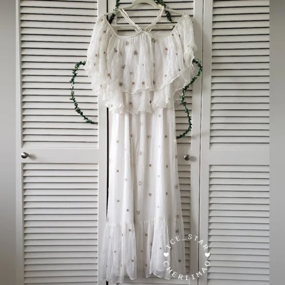 Free People x Ranna Gill NWT HTF Mila Cold Shoulder Dress - Picture 2 of 11